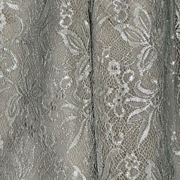 Loft Silver Metallic Bubble Hem Mini Cocktail Skirt | Size 6 - Picture 4 of 5